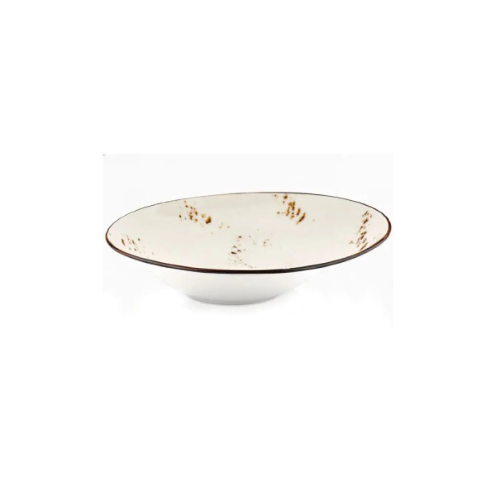 Тарілка By Bone Harmony Elegance для пасти з асиметричним бортом 27 см (HA-EL-GBR-27-CK)