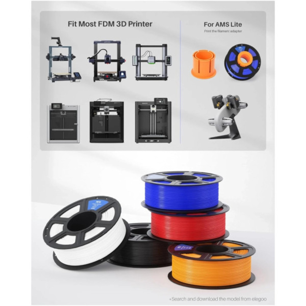 Пластик для 3D-принтера ELEGOO PETG 1кг, 1.75мм, white (50.203.0386)