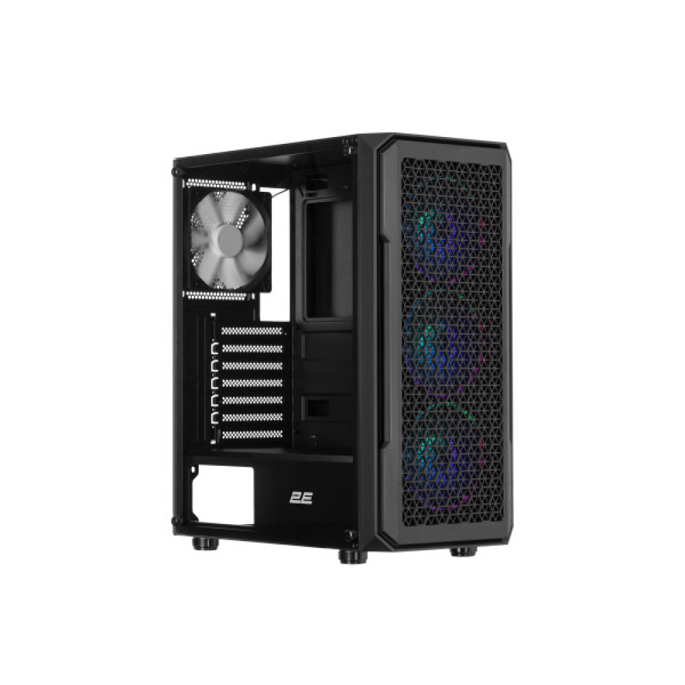 Корпус 2E GAMING Hexagon G338 без БЖ 2xUSB3.0, 1xUSBType-C, 3x120мм ARGB, 1x120мм, VGA 330мм, LCS ready, HUB, TG Side Panel, ATX, чорний