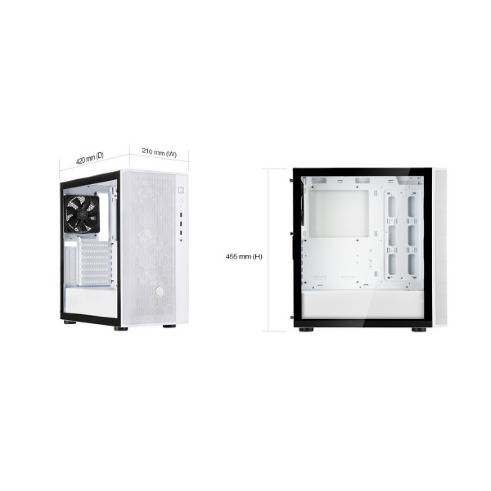 Корпус SilverStone Fara FAR1W-G-V2 без БЖ, 2xUSB3.0, 1xUSB2.0, 1x120мм, VGA 340мм, LCS ready, TG Side Panel, ATX, білий