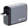 Зарядний пристрій Verbatim GaN 100 W 4 ports (2xUSB-C-100 W,USB-C 65 W /USB-A -3.0) (32202)