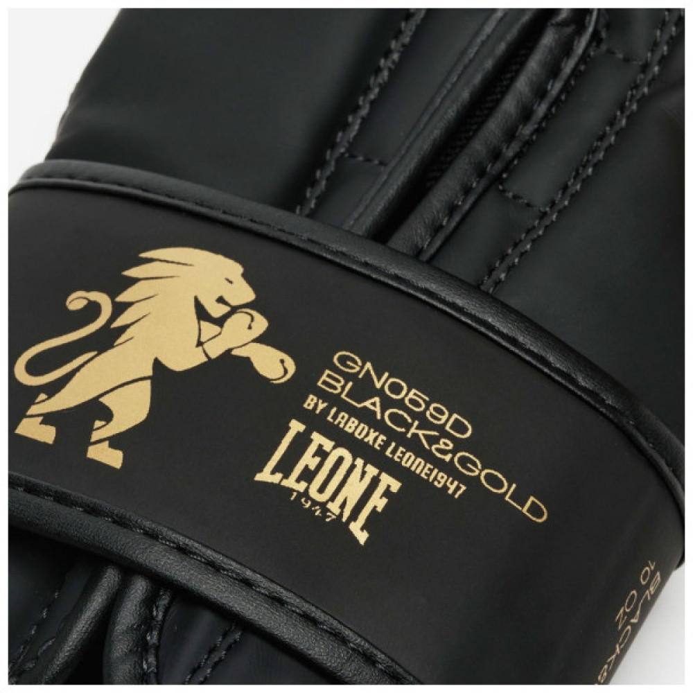 Боксерські рукавички Leone GN059D Black/Gold 12 унцій (GN059D_Bl/Gold_12oz)