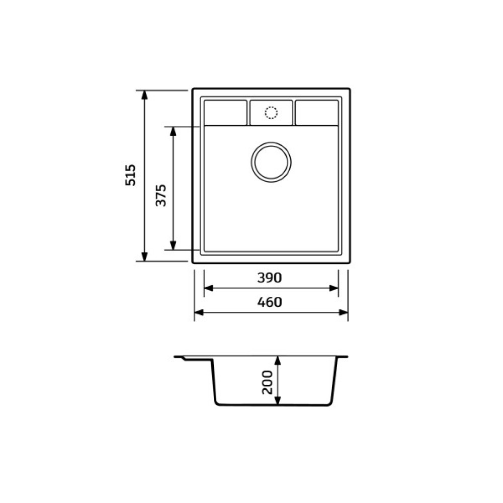 Набір кухонна Adamant Brick, штучний камінь, квадрат, без крила, 460x515x200мм, чаша - 1, врізна, Old stone + змішувач