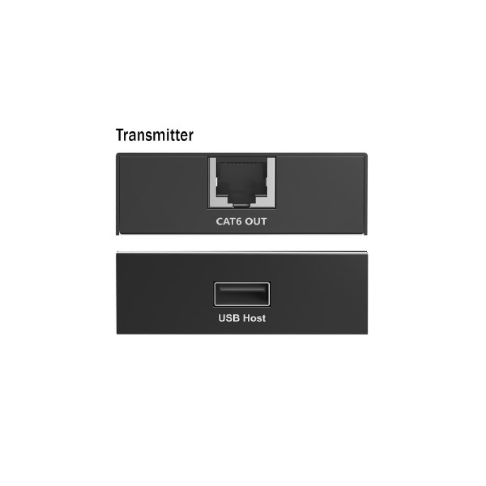 Подовжувач DIGITUS USB 2.0, для використання з кабелем Cat6, до 150 м, 4 х USB-A, чорний