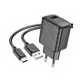 Зарядний пристрій HOCO CS21A Rich USB QC3.0 + cable USB to USB-C Black (6942007609906)