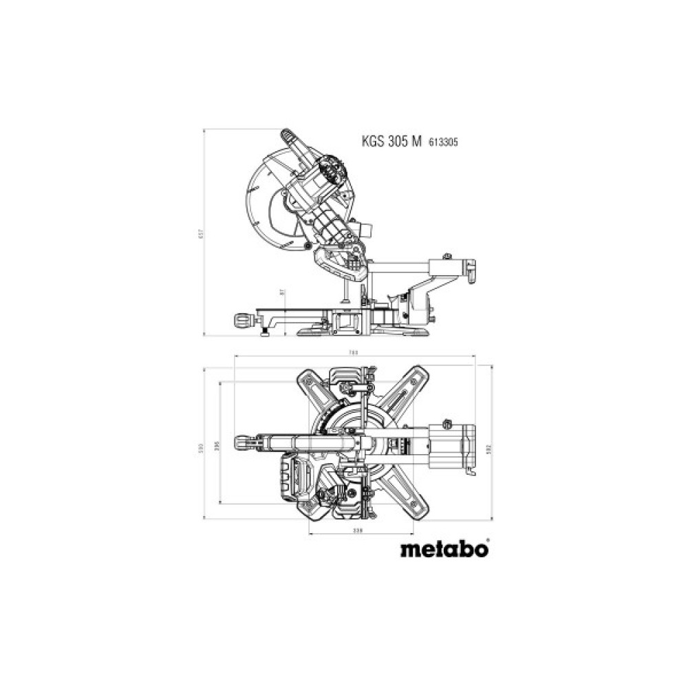 Пила торцювальна Metabo KGS 305M з протяжкою 1600Вт диск 305мм 18.6кг