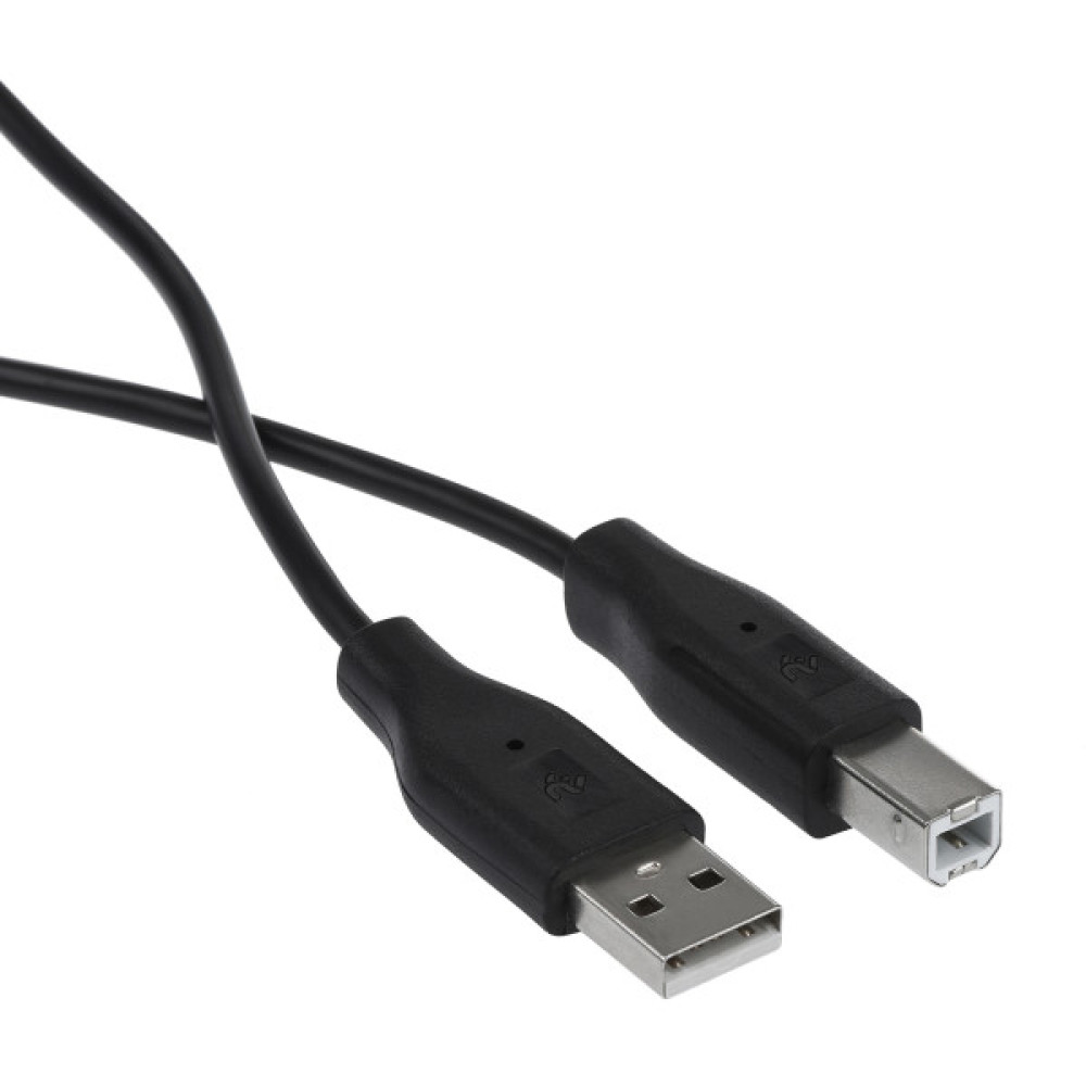 Кабель 2E USB-A > USB-B (AM/BM) синхронізації 1.8м, чорний