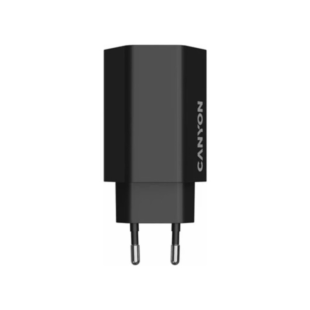 Зарядний пристрій Canyon HEXAGON 65 GaN 65W 2xPD 1xQC EU Black (CND-CHAHEX65B)