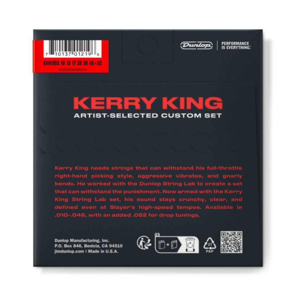 Струни для гітари Jim Dunlop String Lab Series Kerry King Guitar Strings (10-52) (KKN1052)