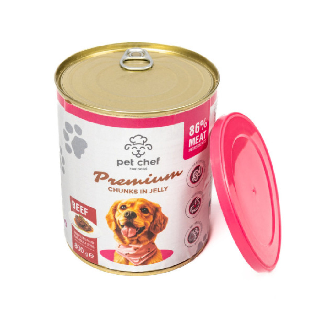 Вологий корм для собак Pet Chef З яловичиною 800 г (4820255193632)