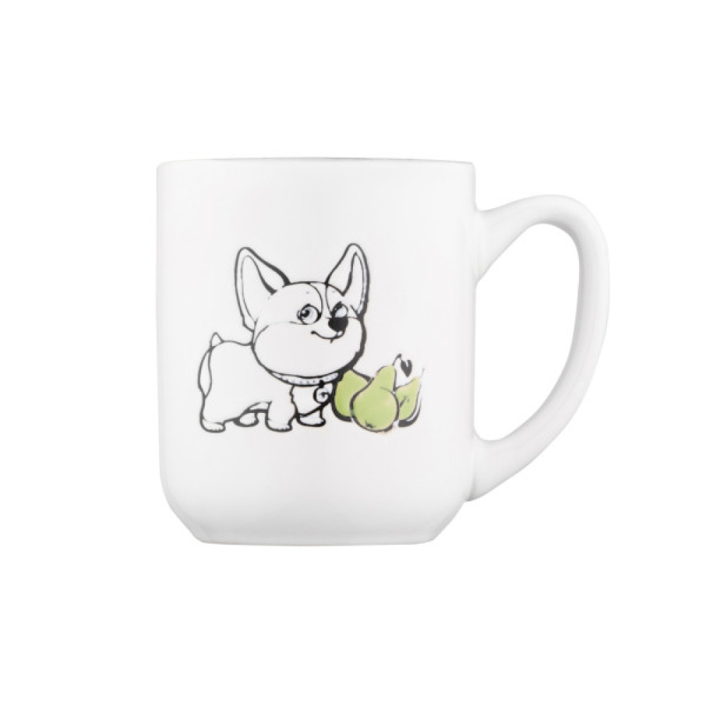 Чашка Ardesto Corgi, 380мл, кераміка, біло-сірий (AR3054)