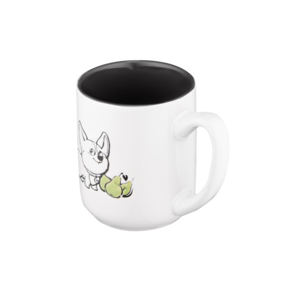 Чашка Ardesto Corgi, 380мл, кераміка, біло-сірий (AR3054)