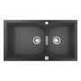 Мийка кухонна Grohe K700, граніт, прямокут., без крила, 900x500x230мм, чаша - 2, врізна, сірий граніт