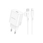 Зарядний пристрій BOROFONE BA82A Platinum USB-C PD25W + cable USB-C to Lightning White (6941991112263)