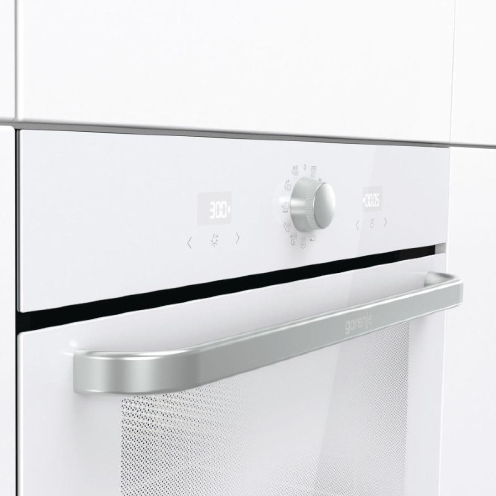 Духова шафа Gorenje електрична, 77л, A, пара, дисплей, макс.темпер.-300,  білий