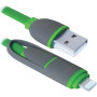 Дата кабель USB 2.0 AM to Lightning + Micro 5P 1.0m green Defender (87489) Дата кабель USB 2.0 AM to Lightning + Micro 5P 1.0m green Defender (87489)