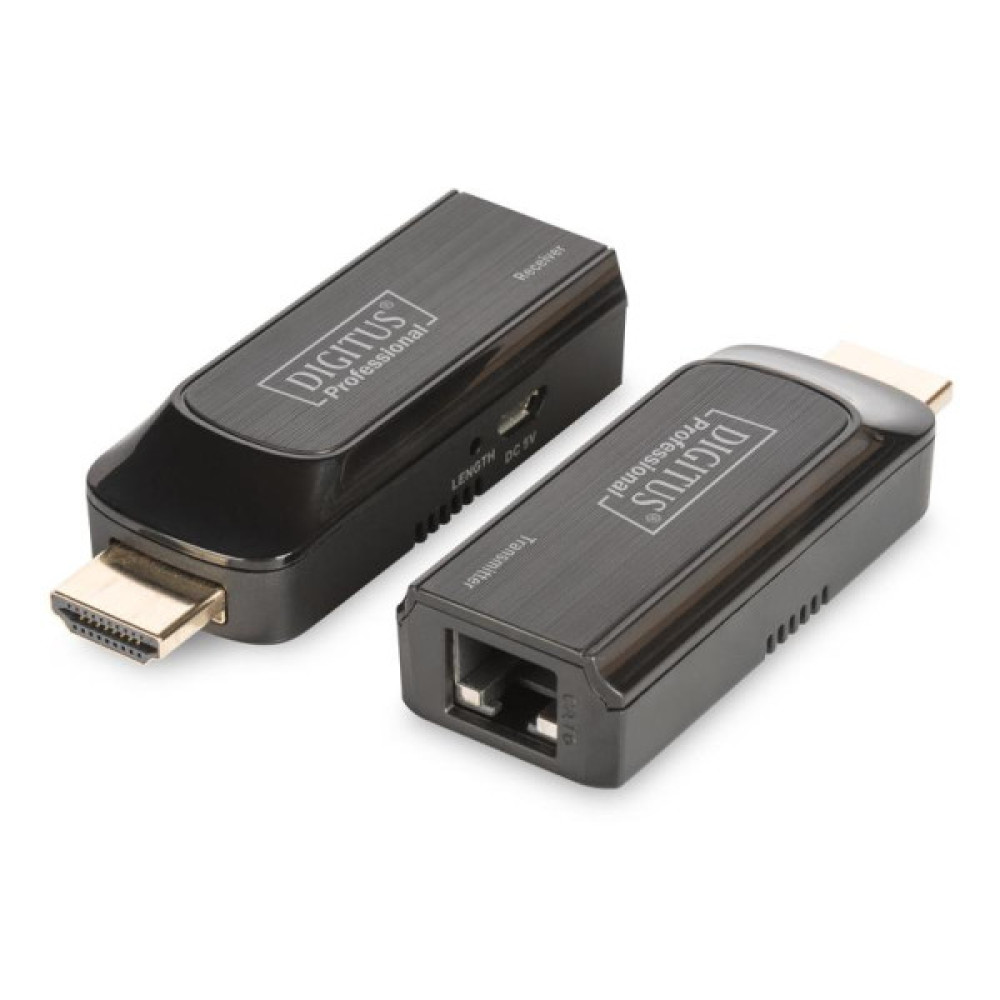 Набір міні-подовжувачів DIGITUS HDMI, Full HD, 1080p 50 м, CAT 6/6A/7, живлення через кабель Micro USB, 50м