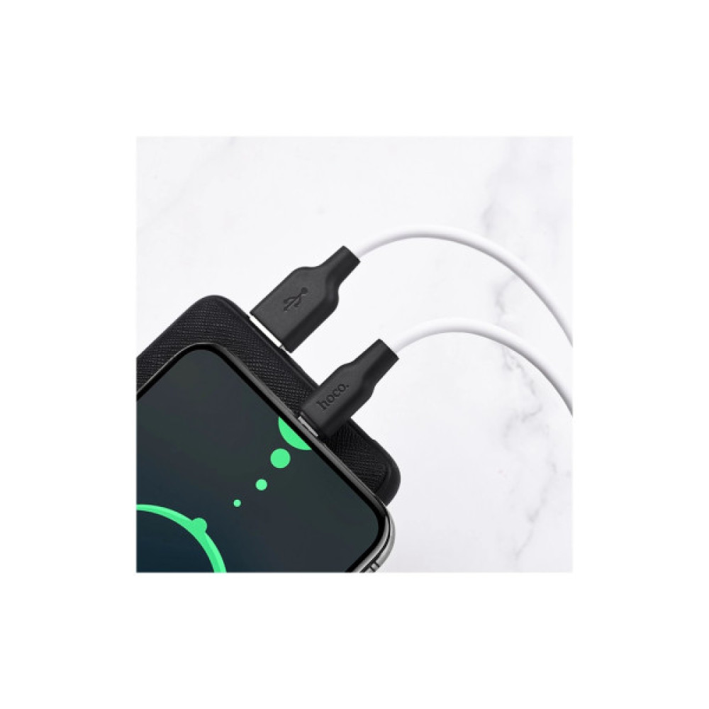 Дата кабель USB 2.0 AM to USB-C 1.0m 3A silicone black+white HOCO (6931474711915)