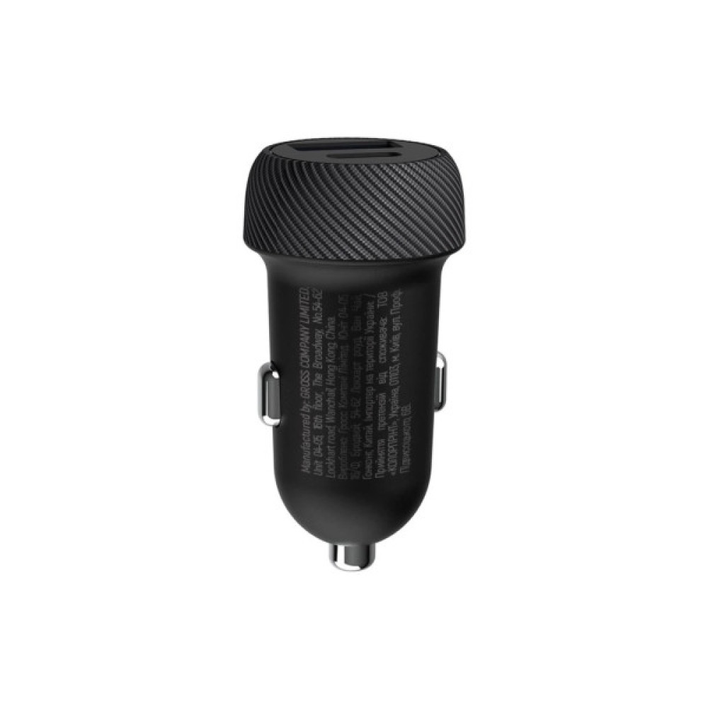 Зарядний пристрій ColorWay USB-C PD35W + USB QC3.0 car adapter (CW-CHA064PD-BK)