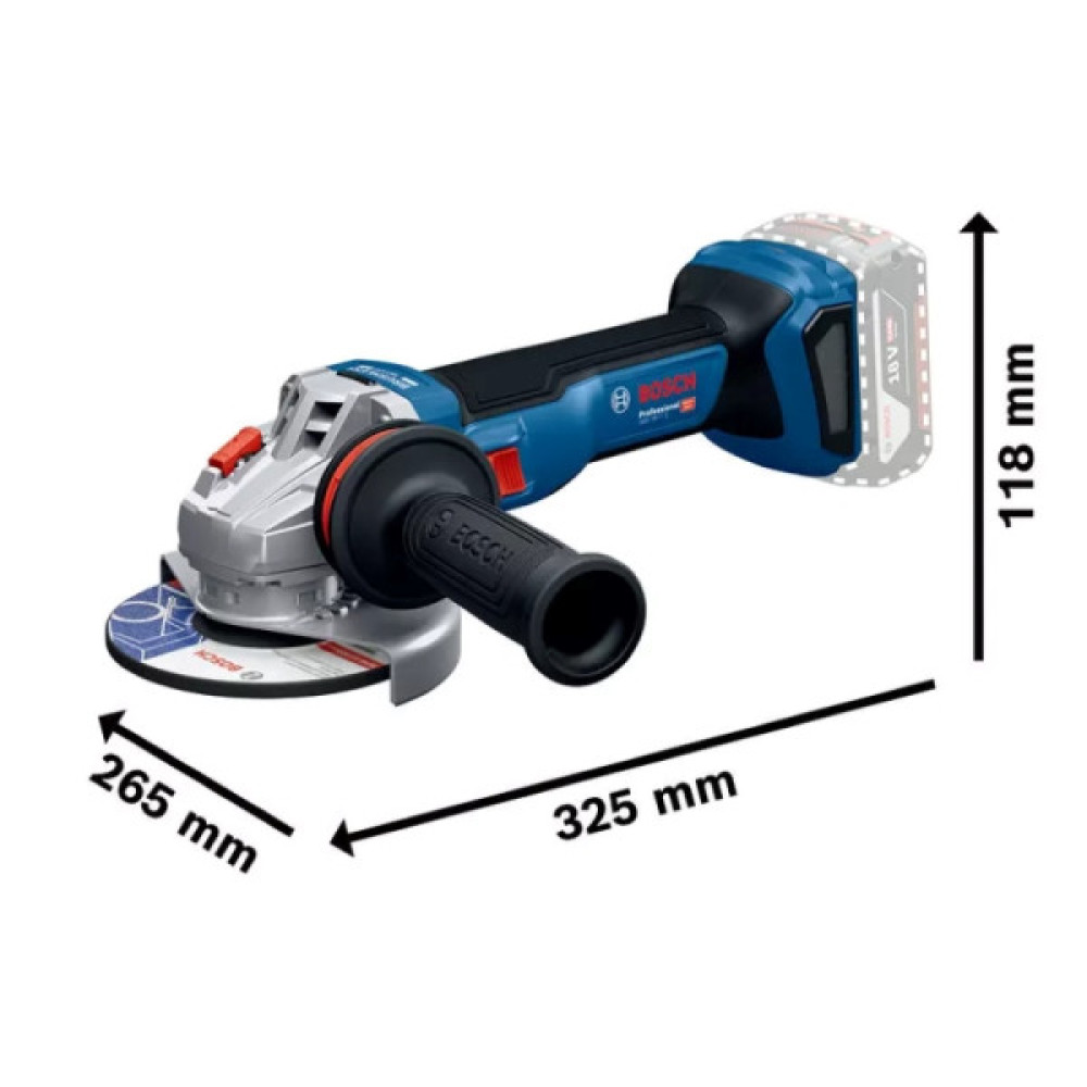 Шліфмашина кутова акумуляторна Bosch Professional GWS 18V-11S 125мм 18В 1x5А·год 0-9000об·хв 1.7кг кейс ЗП GAL1880CV