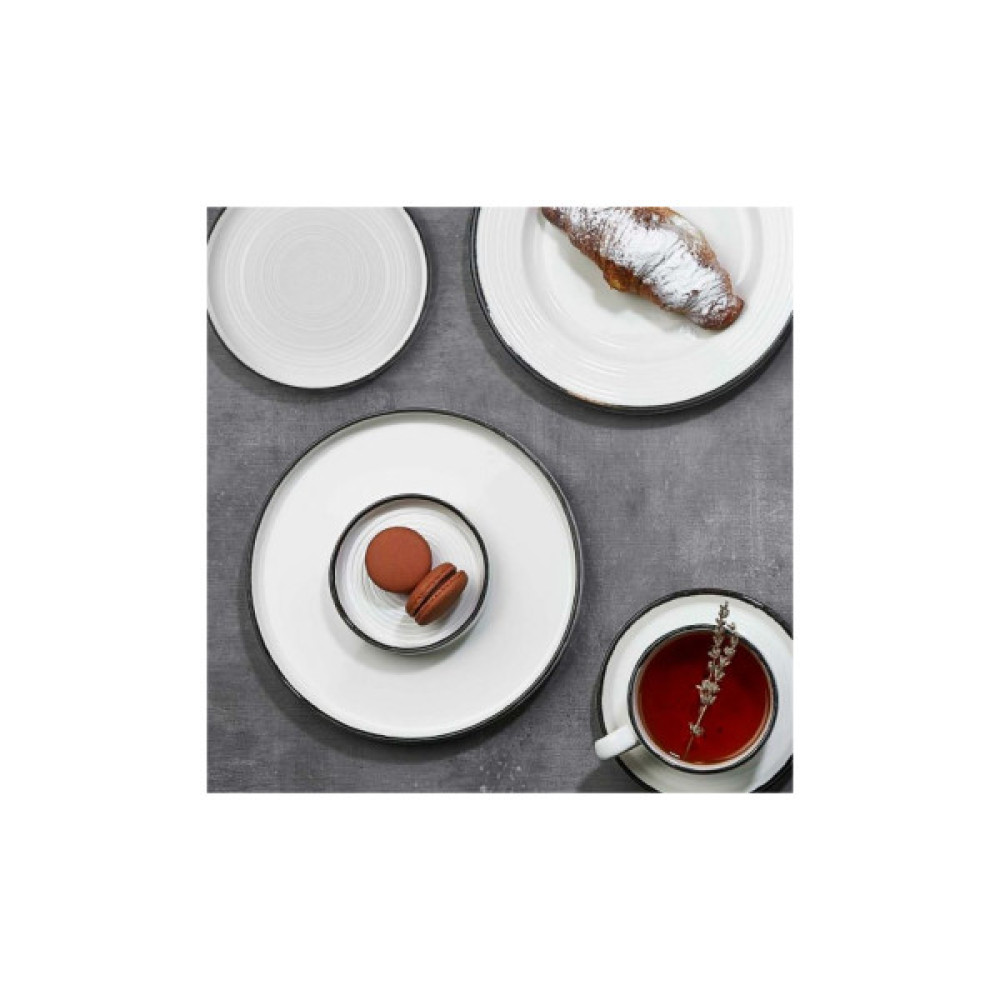 Тарілка By Bone серія "Helix" декор "Black" кругла з бортом 90° 19 см (HL-BLA-19-RD)