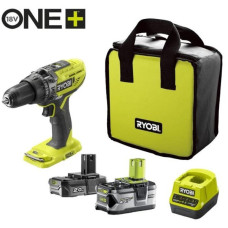 Шурупокрут-дриль ударний акумуляторний Ryobi ONE+ R18PD3-242S 18В 1х2А·год 1х4А·год ЗП 50Нм 500·1800об/хв 1.3кг сумка
