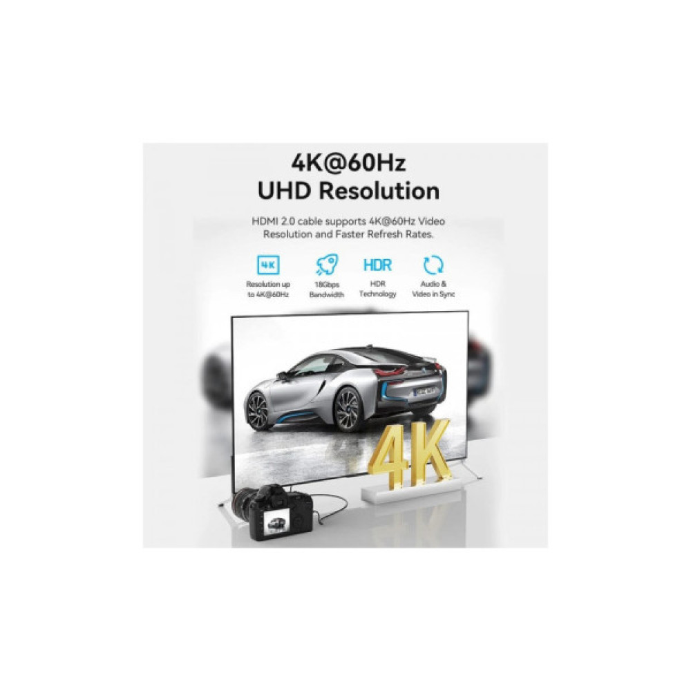 Кабель мультимедійний HDMI M to HDMI micro M 2.0m V2.0 4K60Hz 18Gbps black Vention (AGIBH)