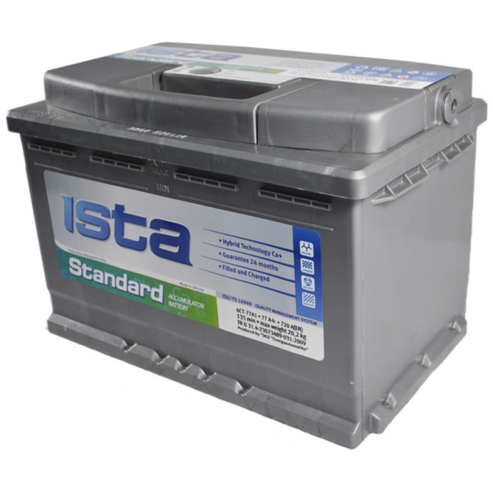 Акумулятор автомобільний Ista Standard 77Ah Ев (-/+) (720EN)
