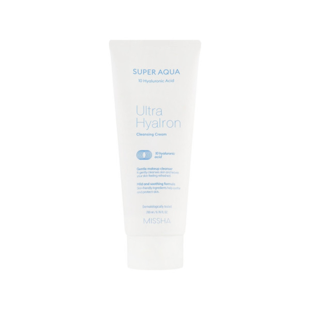 Крем для вмивання Missha Super Aqua Ultra Hyalron Cleansing Cream З гіалуроновою кислотою 200 мл (8809643507233)