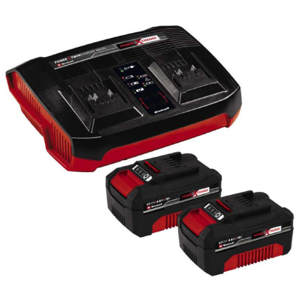 Набір акумулятора та зарядного пристрою Einhell Twincharger Kit PXC, 2х18В, 4.0А•год , 2.2 кг