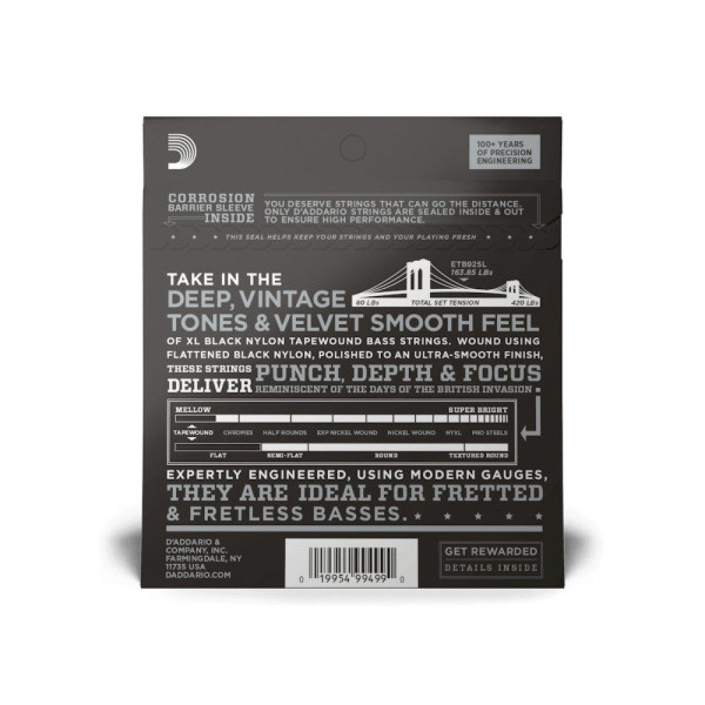 Струни для гітари D'Addario XL Nickel Wound Bass Reg Light Top / Med Bottom (45-105) (EXL165SL)