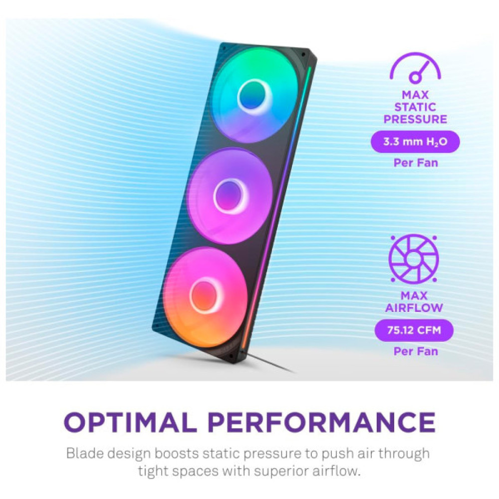 Кулер до корпусу NZXT F360 RGB Core Fan (Single Frame) - Black (RF-U36HF-B1)