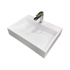 Раковина, умивальник Adamant VISION, штучний камінь, прямокут., з отвором для змішувача, без переливу, 500х380х110мм, накладний, білий