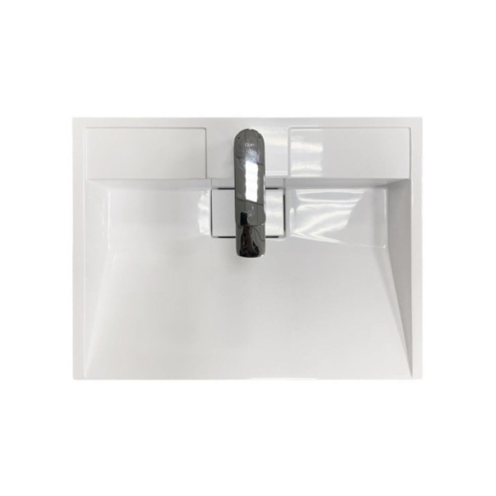 Раковина, умивальник Adamant VISION, штучний камінь, прямокут., з отвором для змішувача, без переливу, 500х380х110мм, накладний, білий