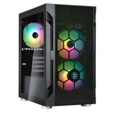 Корпус SilverStone Fara FAH1MB-PRO без БЖ, 1xUSB3.0, 2xUSB2.0, 3x120мм, ARGB VGA 320мм, LCS ready, TG Side Panel, mATX, чорний