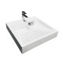 Раковина, умивальник Adamant WASHER NEW, штучний камінь, прямокут., з отвором для змішувача, без переливу, 595х595х115мм, накладний, білий