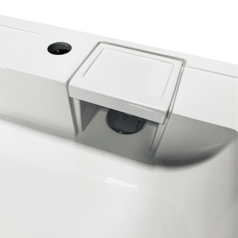 Раковина, умивальник Adamant WASHER NEW, штучний камінь, прямокут., з отвором для змішувача, без переливу, 595х595х115мм, накладний, білий