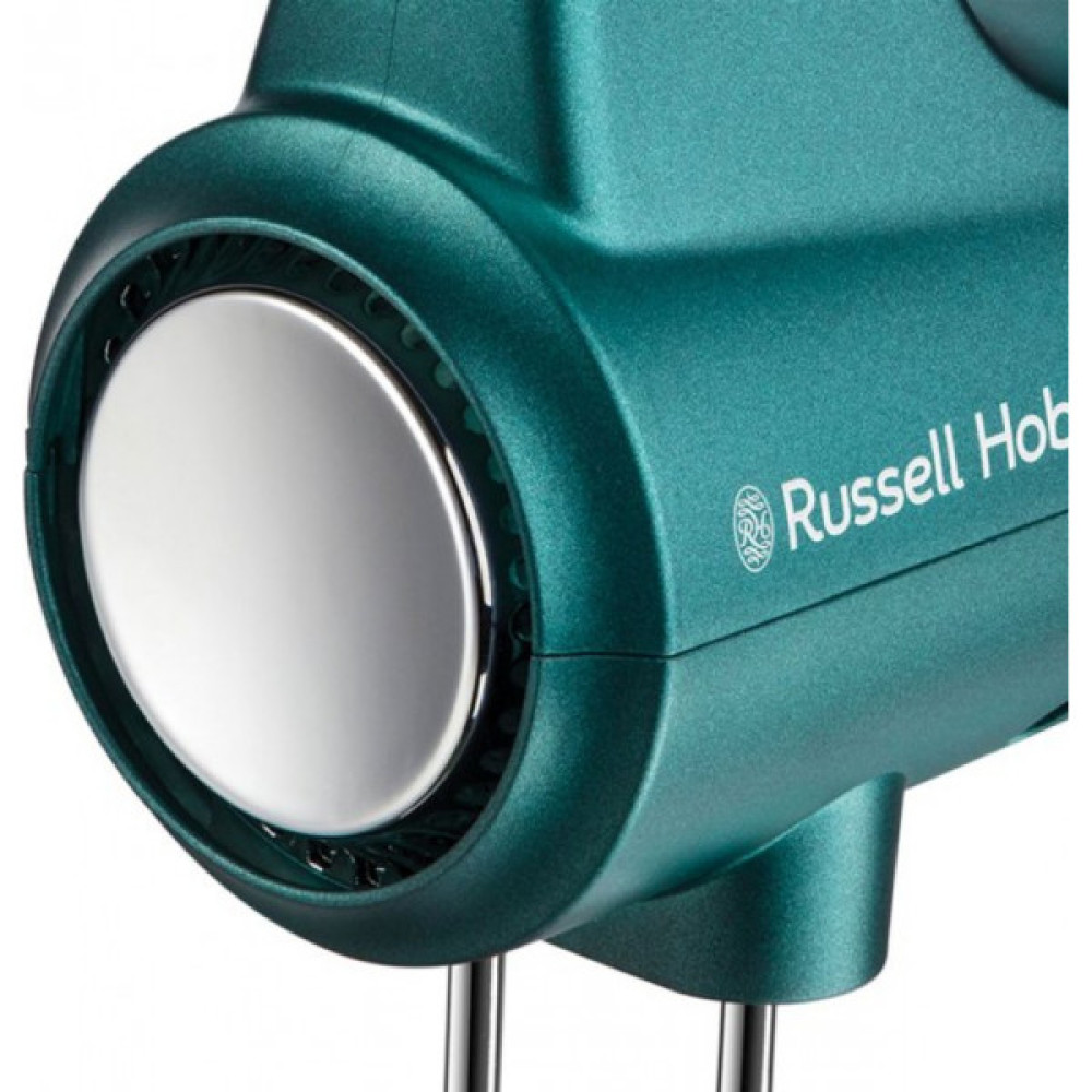 Міксер Russell Hobbs ручний Turquoise, 350Вт, насадки-4, турборежим, бірюзовий