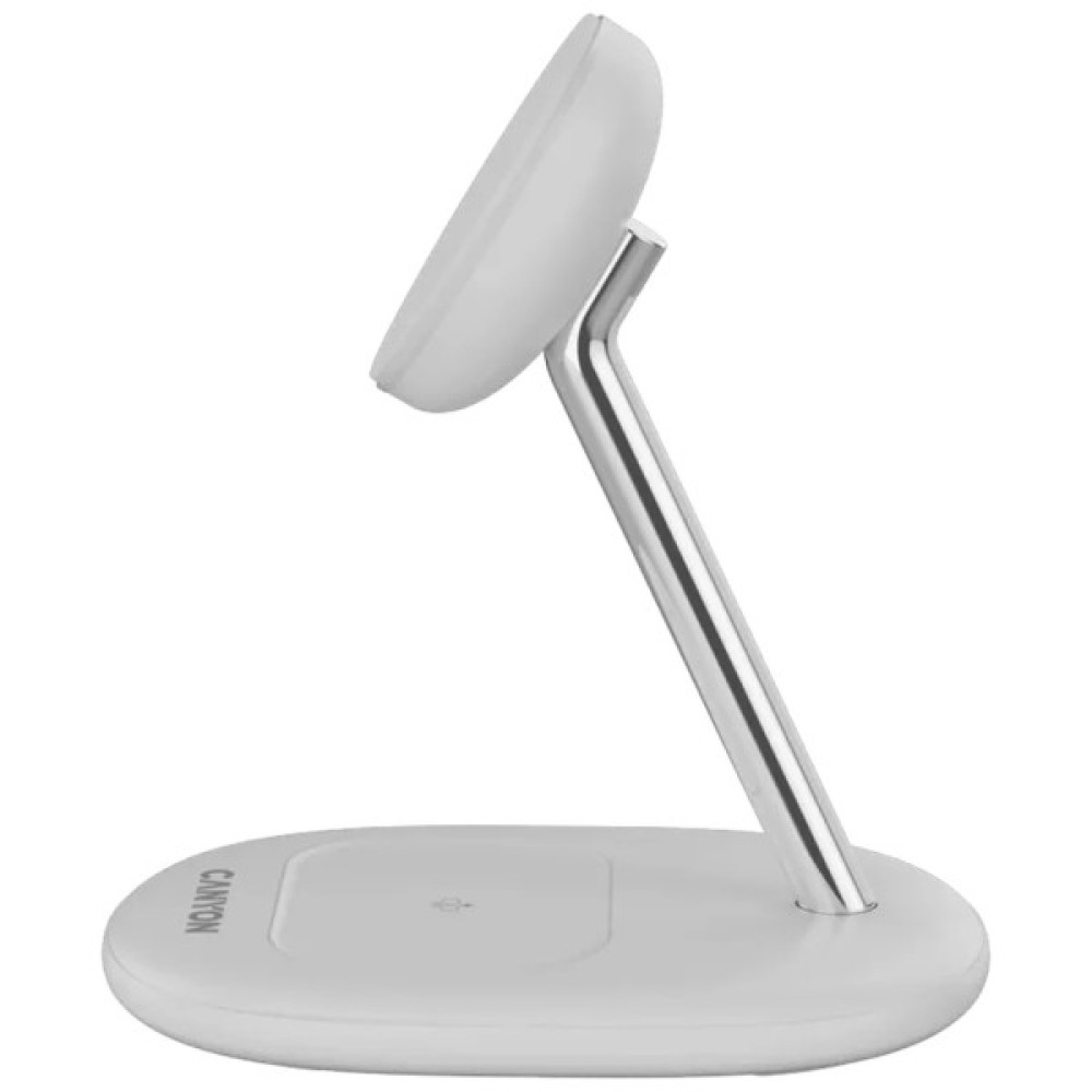 Зарядний пристрій Canyon wireless charger WCS-205 15W Qi2 2in1 w/o adapter White (CNS-WCS205WW/A)