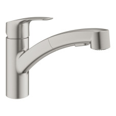 Змішувач для кухні Grohe Via, довж.виливу - 227мм, поворотний/витяжний, 1важіль, супер сталь