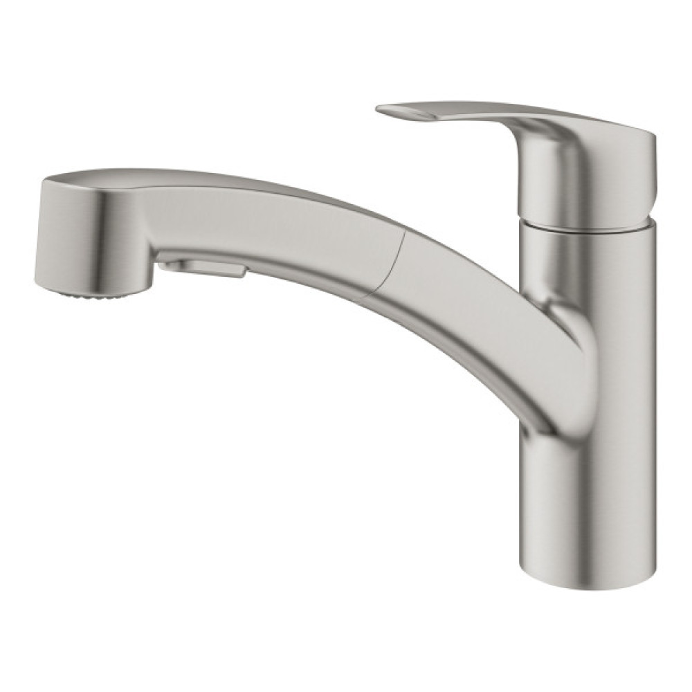 Змішувач для кухні Grohe Via, довж.виливу - 227мм, поворотний/витяжний, 1важіль, супер сталь