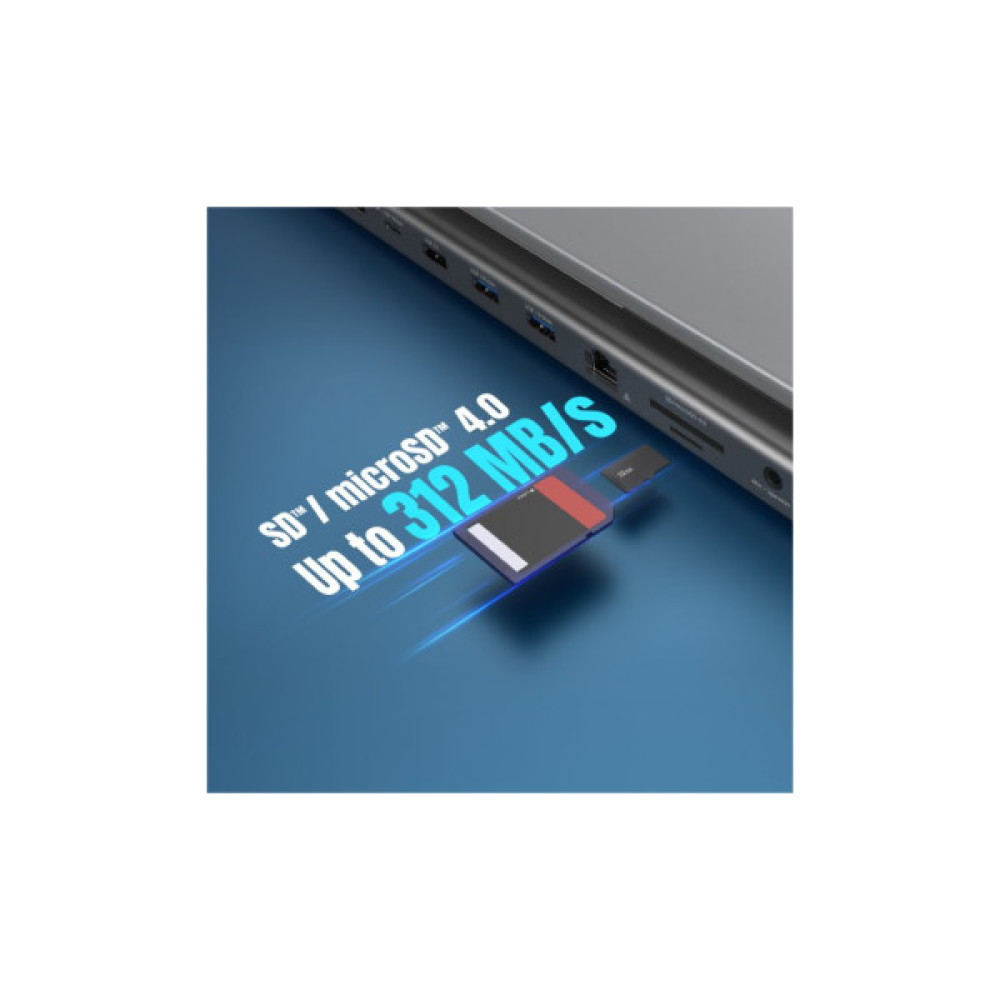 Порт-реплікатор J5create Dock-Station USB-C 12-in-1 (HDMI/DP/PD/USB-A/USB-C/LAN/картридер/audio) (JCD554-N)