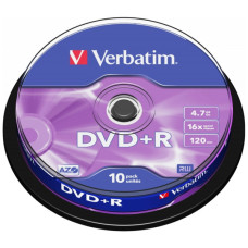 Диск DVD Verbatim 4.7Gb 16X CakeBox 10шт Silver (43498)
