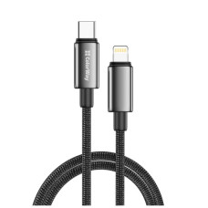 Дата кабель USB-C to Lightning 1.0m PD30W zinc alloy braided black ColorWay (CW-CBPDCL098-BK)