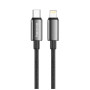 Дата кабель USB-C to Lightning 1.0m PD30W zinc alloy braided black ColorWay (CW-CBPDCL098-BK)