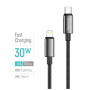 Дата кабель USB-C to Lightning 1.0m PD30W zinc alloy braided black ColorWay (CW-CBPDCL098-BK)
