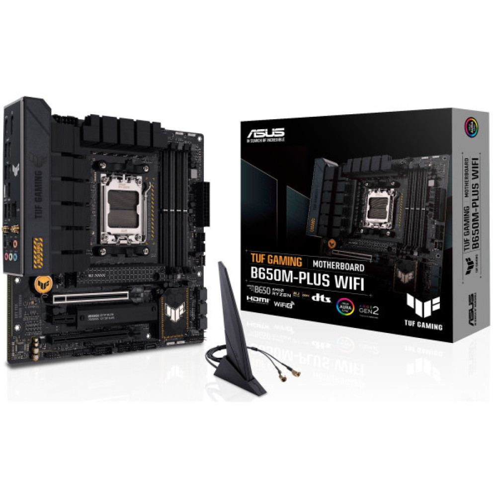 Материнcька плата ASUS TUF GAMING B650M-PLUS WIFI sAM5 B650 4xDDR5 M.2 HDMI DP WiFi BT mATX