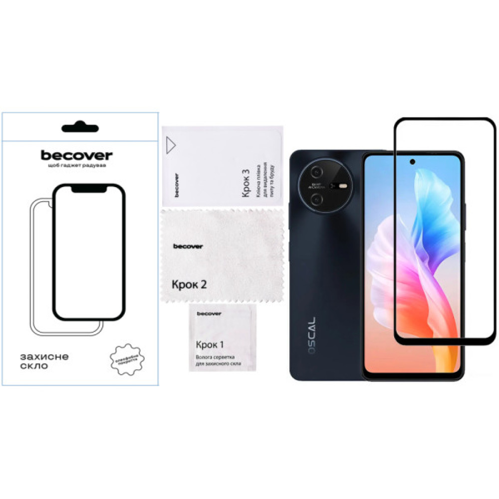 Скло захисне BeCover Oscal Tiger 12 6.78" Black (711579) Скло захисне BeCover Oscal Tiger 12 6.78" Black (711579)