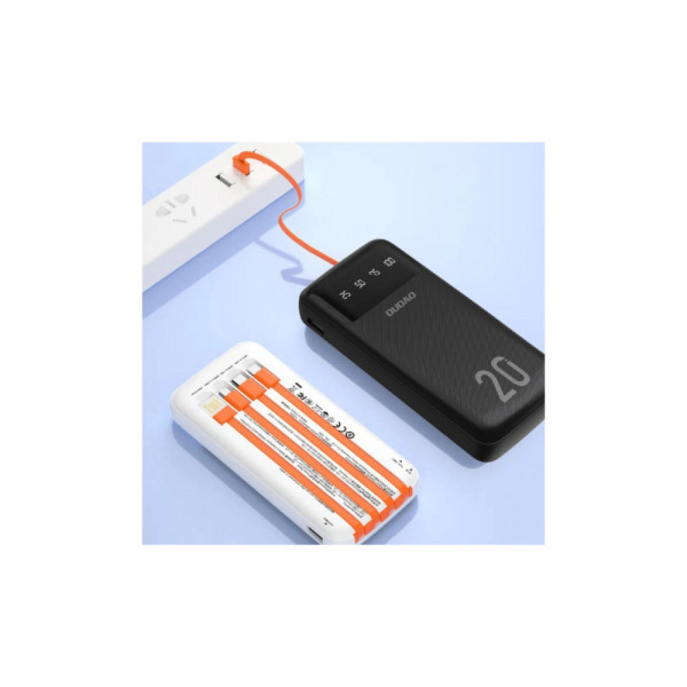 Батарея універсальна Dudao K6Pro+ 20000mAh 10W with USB-C/Lightning/MicroUSB/USB-A cables (6977196682393)