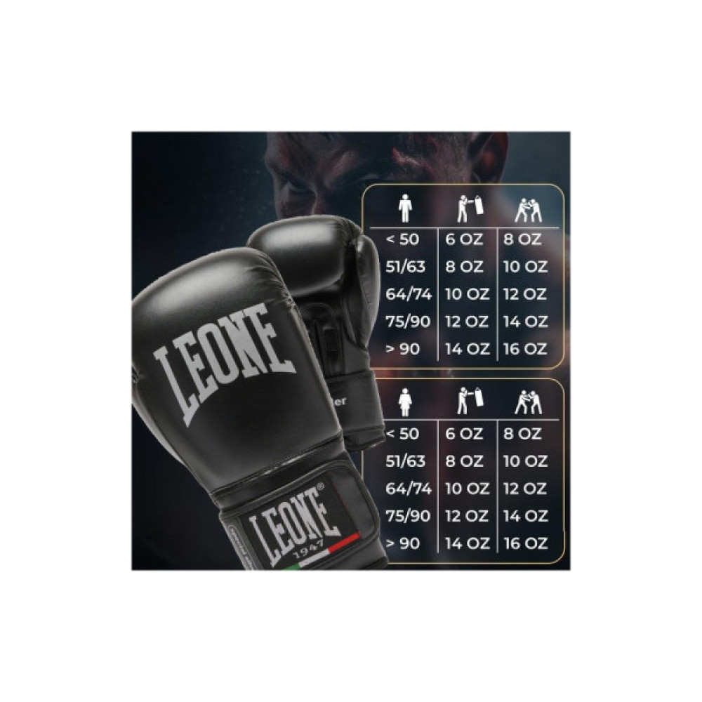 Боксерські рукавички Leone GN383 Thunder Black 14 унцій (GN383_Black_14oz)